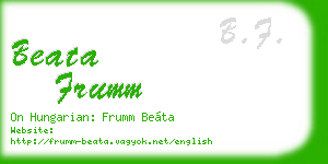 beata frumm business card